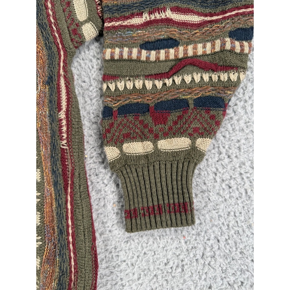 Vintage 80s 90s 3D Thick Texture Cable Abstract Grunge Hip Hop Sweater Small - Picture 6 of 13
